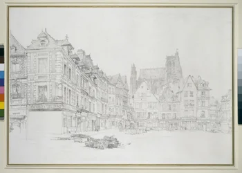 Studie für (Detail) des Marktplatzes, Abbeville, September - Oktober 1868